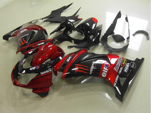 ABS Moto Plástico ZX 250R 08-12 - Negro Rojo Monster ABS Moto Plástico ZX 250R 08-12 - Negro Rojo Monster