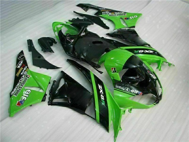 ABS Moto Plástico ZX6R 09-12 - Verde Negro ABS Moto Plástico ZX6R 09-12 - Verde Negro