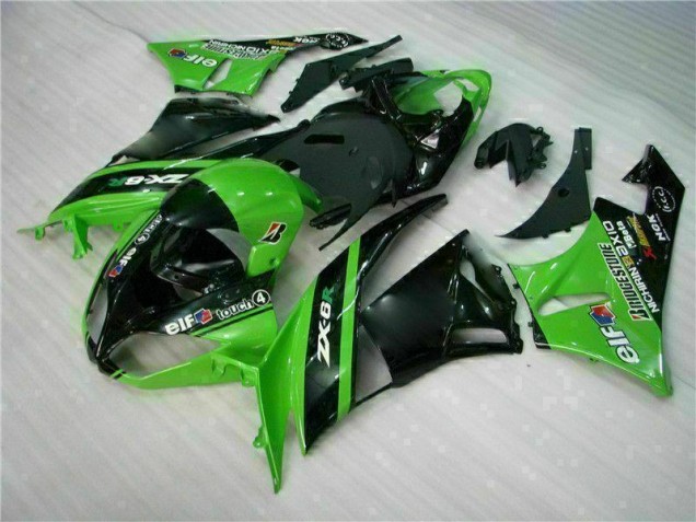 ABS Moto Plástico ZX6R 09-12 - Verde Negro ABS Moto Plástico ZX6R 09-12 - Verde Negro