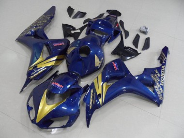Carenados Moto CBR 1000 RR 06-07 - Oscuro Azul con Oro Raya