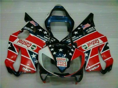 Carenados Moto CBR 600 F4i 01-03 - Rojo Blanco Azul Castrol Cycle World