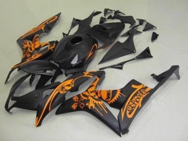 Carenados Moto CBR 600 RR 07-08 - Negro Mate Naranja Pegatinas