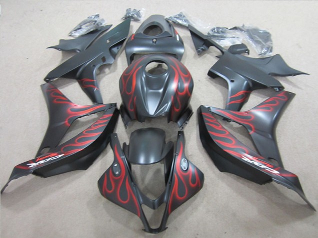 Carenados Moto CBR 600 RR 07-08 - Negro con Rojo Llama Carenados Moto CBR 600 RR 07-08 - Negro con Rojo Llama