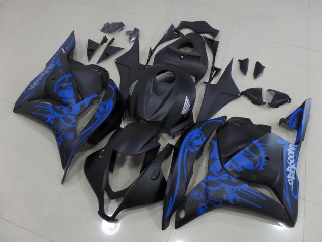 Carenados Moto CBR 600 RR 09-12 - Negro Mate Azul Cráneo