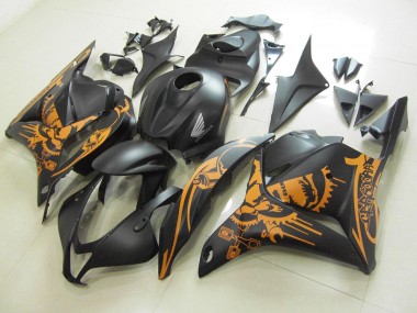 Carenados Moto CBR 600 RR 09-12 - Negro Mate Naranja Pegatinas