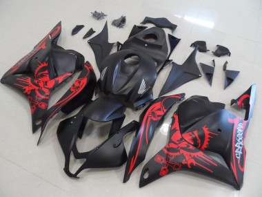 Carenados Moto CBR 600 RR 09-12 - Negro Mate con Rojo Cráneo