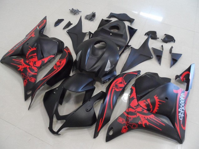 Carenados Moto CBR 600 RR 09-12 - Negro Mate con Rojo Cráneo Carenados Moto CBR 600 RR 09-12 - Negro Mate con Rojo Cráneo