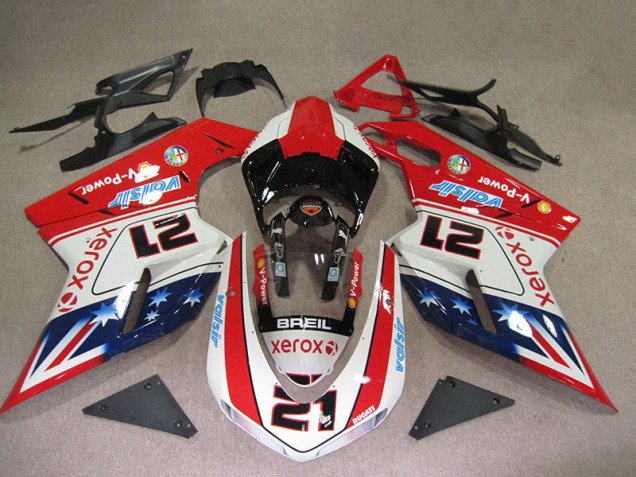 Carenados Moto Ducati 1098 07-14 - Rojo Blanco Breil Xerox 21