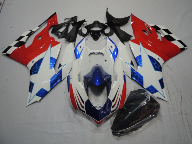 Carenados Moto Ducati 1199 11-14 - Blanco Azul Rojo Carenados Moto Ducati 1199 11-14 - Blanco Azul Rojo
