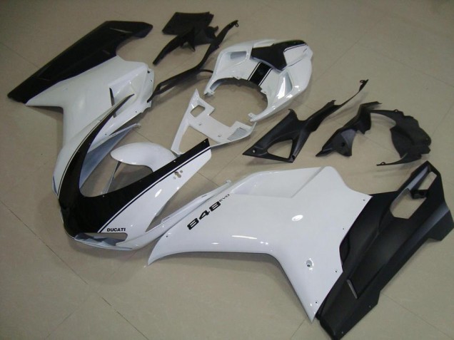 Carenados Moto Ducati 848 1098 1198 07-14 - Blanco Negro Mate Carenados Moto Ducati 848 1098 1198 07-14 - Blanco Negro Mate