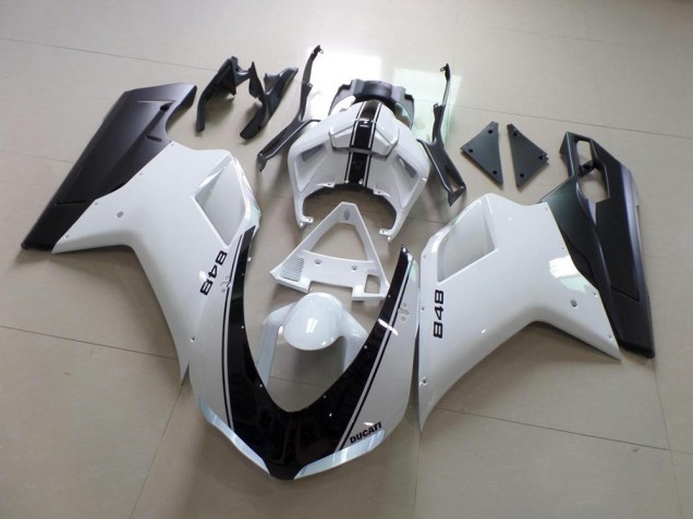 Carenados Moto Ducati 848 1098 1198 07-14 - Blanco & Negro Raya Carenados Moto Ducati 848 1098 1198 07-14 - Blanco & Negro Raya