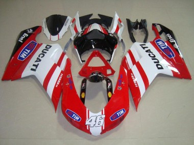 Carenados Moto Ducati 848 1098 1198 07-14 - Rojo Blanco 46