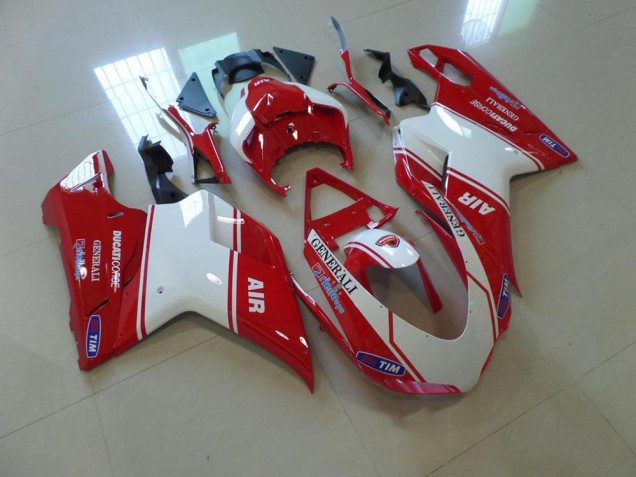 Carenados Moto Ducati 848 1098 1198 07-14 - Rojo & Blanco Air Carenados Moto Ducati 848 1098 1198 07-14 - Rojo & Blanco Air