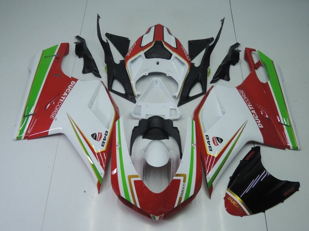 Carenados Moto Ducati 848 1098 1198 07-14 - Rojo Blanco & Verde Carenados Moto Ducati 848 1098 1198 07-14 - Rojo Blanco & Verde