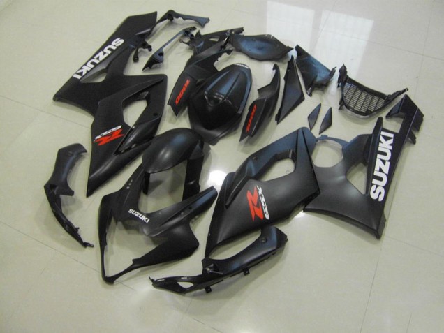 Carenados Moto GSXR 1000 K5 05-06 - Negro Mate con Blanco Calcomanías Carenados Moto GSXR 1000 K5 05-06 - Negro Mate con Blanco Calcomanías