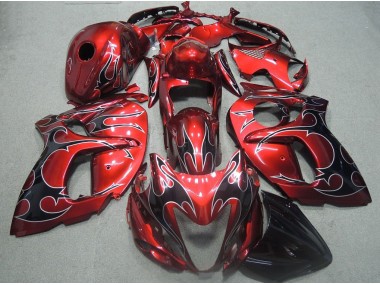 Carenados Moto GSXR 1300 Hayabusa 08-19 - Rojo Negro Llama