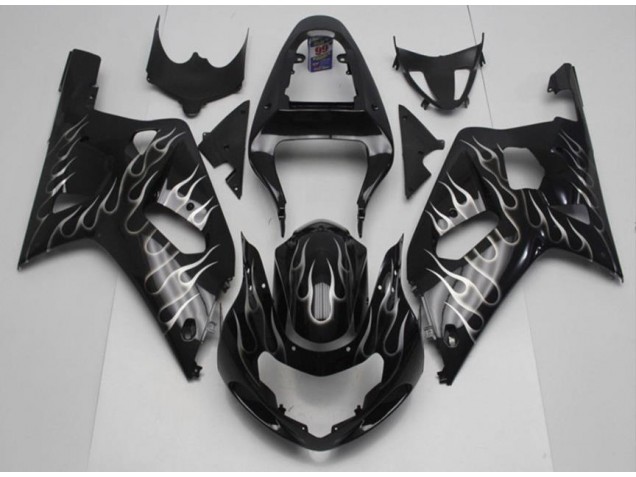 Carenados Moto GSXR 600 / 750 K1 K2 K3 01-03 - Negro Blanco Llama Carenados Moto GSXR 600 / 750 K1 K2 K3 01-03 - Negro Blanco Llama