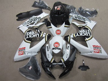 Carenados Moto GSXR 600 K6 06-07 - Negro Blanco Lucky Strike Motul