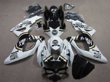 Carenados Moto GSXR 600 K8 08-10 - Blanco Lucky Strike Negro Motul