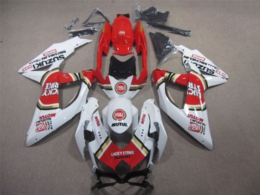 Carenados Moto GSXR 600 K8 08-10 - Blanco Lucky Strike Rojo Motul