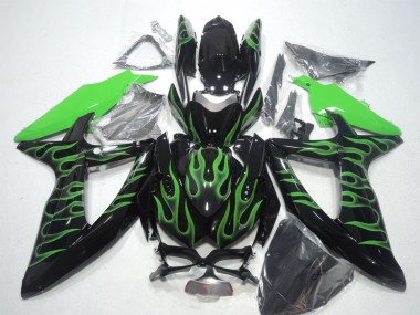 Carenados Moto GSXR 600 K8 08-10 - Negro Verde Llama