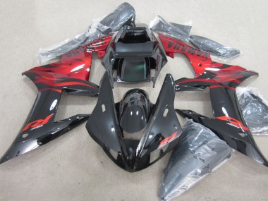 Carenados Moto R1 02-03 - Negro Rojo Calcomanía