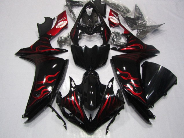 Carenados Moto R1 07-08 - Negro Rojo Llama Carenados Moto R1 07-08 - Negro Rojo Llama