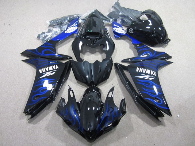 Carenados Moto R1 07-08 - Negro con Azul Llama Carenados Moto R1 07-08 - Negro con Azul Llama