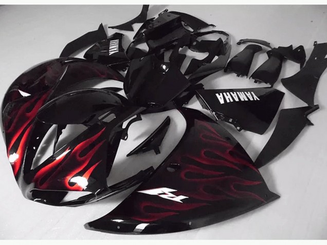Carenados Moto R1 12-14 - Rojo Negro Llama Carenados Moto R1 12-14 - Rojo Negro Llama