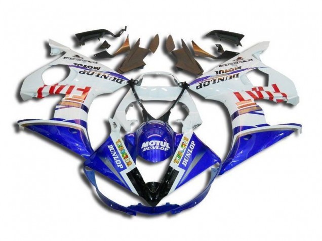 Carenados Moto R6 03-05 - Blanco Azul Fiat Motul Dunlop Carenados Moto R6 03-05 - Blanco Azul Fiat Motul Dunlop