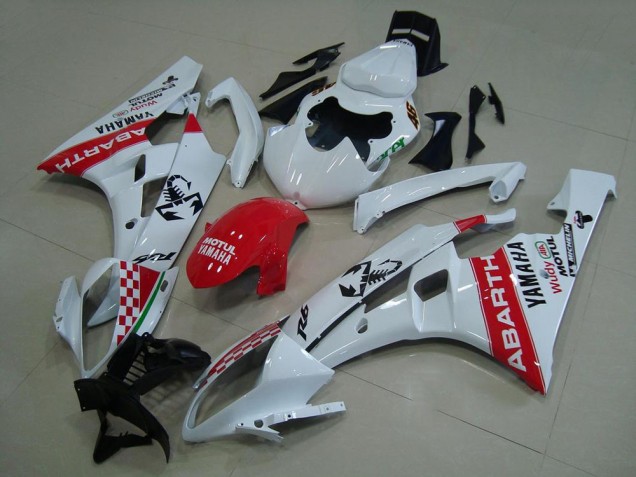 Carenados Moto R6 06-07 - Blanco Rojo Abarth Carenados Moto R6 06-07 - Blanco Rojo Abarth