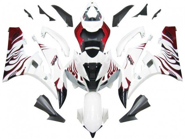 Carenados Moto R6 06-07 - Blanco Rojo Llama Carenados Moto R6 06-07 - Blanco Rojo Llama
