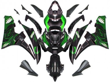 Carenados Moto R6 06-07 - Negro Verde Llama