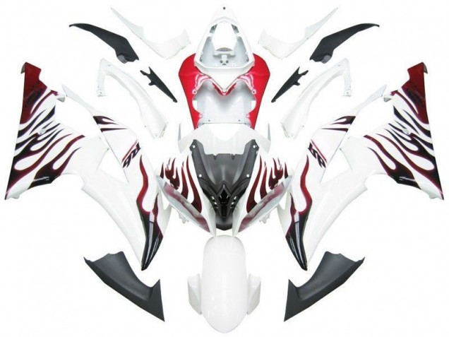 Carenados Moto R6 08-16 - Blanco Rojo Llama R6 Carenados Moto R6 08-16 - Blanco Rojo Llama R6