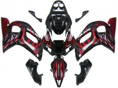Carenados Moto R6 98-02 - Negro Rojo Llama