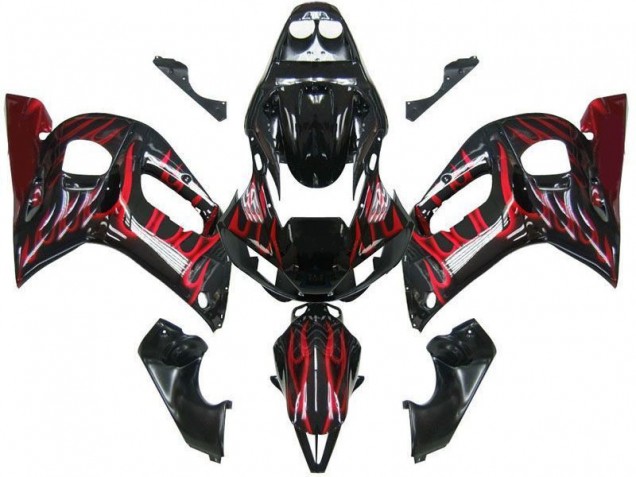 Carenados Moto R6 98-02 - Negro Rojo Llama Carenados Moto R6 98-02 - Negro Rojo Llama