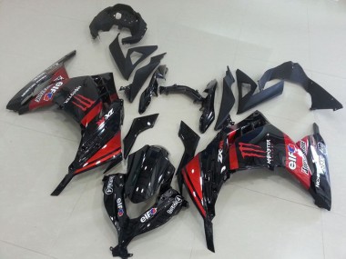 Carenados Moto ZX 300R 13-16 - Negro Rojo Monster