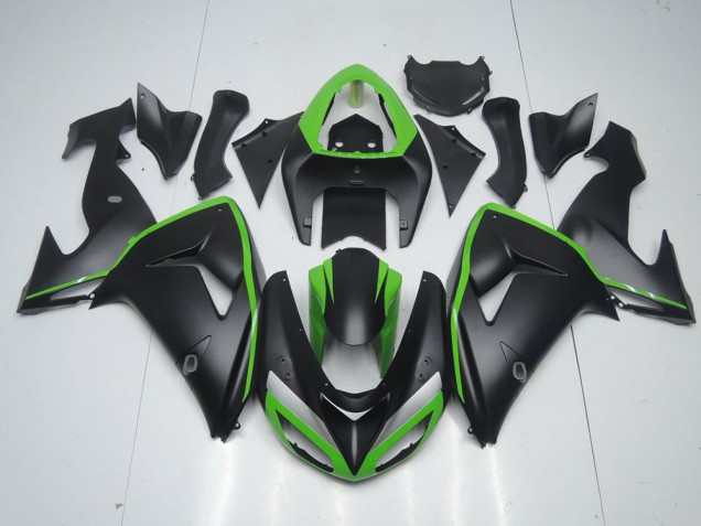 Carenados Moto ZX10R 06-07 - Negro Mate con Verde Line Carenados Moto ZX10R 06-07 - Negro Mate con Verde Line
