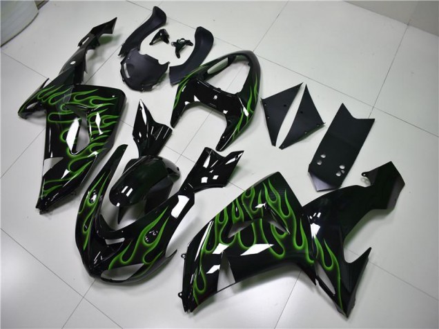 Carenados Moto ZX10R 06-07 - Negro Verde Llama Carenados Moto ZX10R 06-07 - Negro Verde Llama