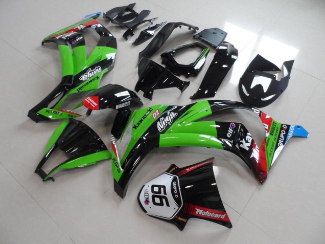 Carenados Moto ZX10R 11-15 - Verde Negro con Número 66 Carenados Moto ZX10R 11-15 - Verde Negro con Número 66