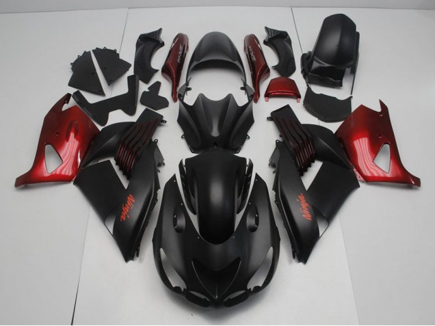Carenados Moto ZX14R ZZR 1400 06-11 - Negro Mate & Rojo Carenados Moto ZX14R ZZR 1400 06-11 - Negro Mate & Rojo