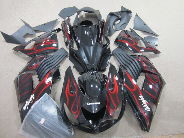 Carenados Moto ZX14R ZZR 1400 06-11 - Negro Rojo Llama Ninja Carenados Moto ZX14R ZZR 1400 06-11 - Negro Rojo Llama Ninja