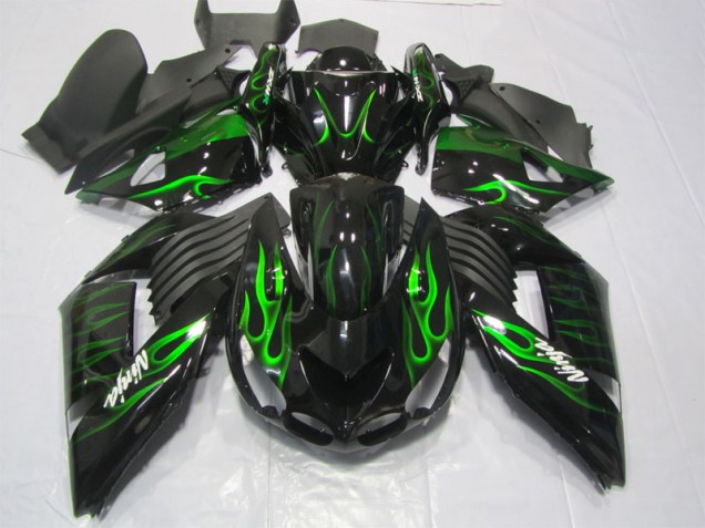 Carenados Moto ZX14R ZZR 1400 06-11 - Negro Verde Llama Ninja Carenados Moto ZX14R ZZR 1400 06-11 - Negro Verde Llama Ninja