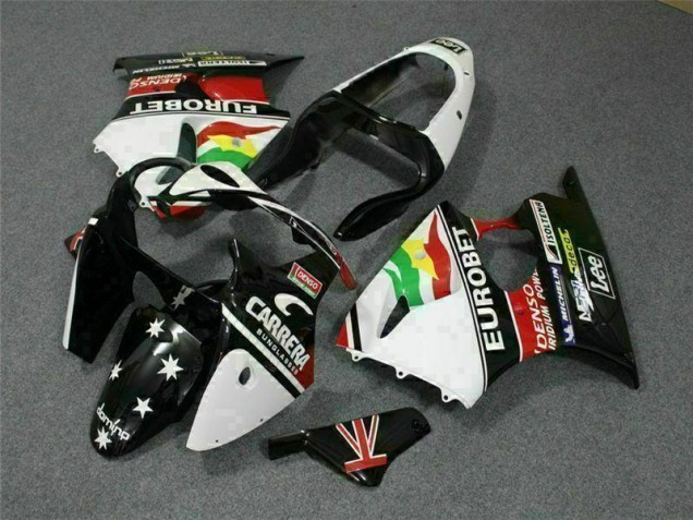 Carenados Moto ZX6R 00-02 - Negro Blanco Eurobet Carenados Moto ZX6R 00-02 - Negro Blanco Eurobet
