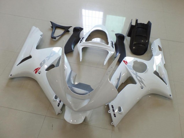 Carenados Moto ZX6R 03-04 - Blanco con Plata Calcomanías Carenados Moto ZX6R 03-04 - Blanco con Plata Calcomanías