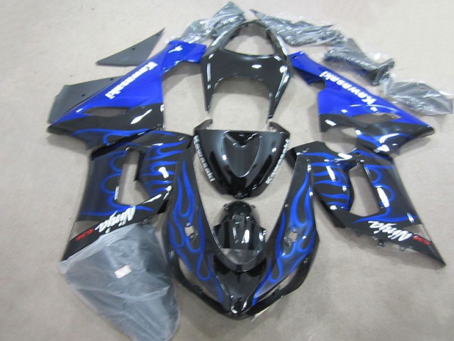 Carenados Moto ZX6R 05-06 - Ninja 636 de llama azul y negra Carenados Moto ZX6R 05-06 - Ninja 636 de llama azul y negra