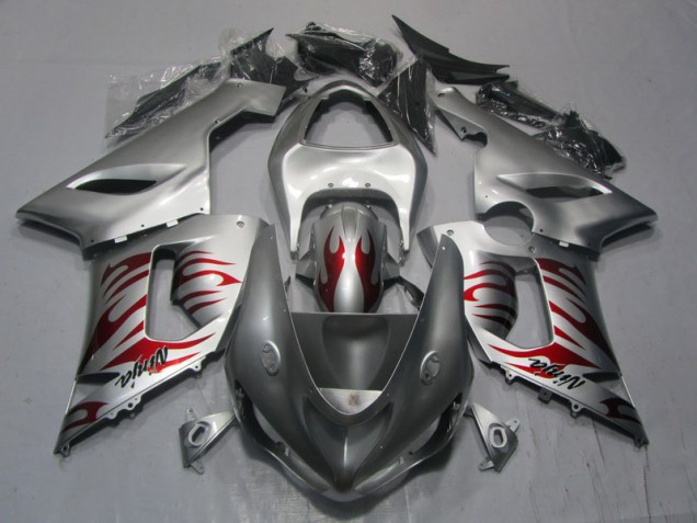 Carenados Moto ZX6R 05-06 - Plata Rojo Llama Ninja Carenados Moto ZX6R 05-06 - Plata Rojo Llama Ninja