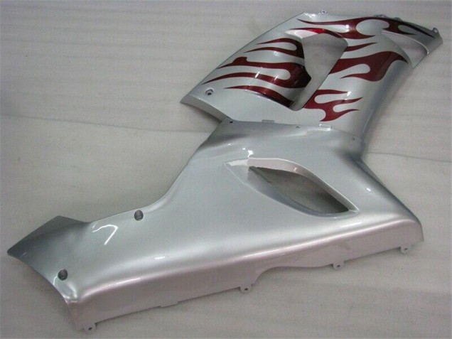 Carenados Moto ZX6R 05-06 - Plata Rojo Llamas Carenados Moto ZX6R 05-06 - Plata Rojo Llamas