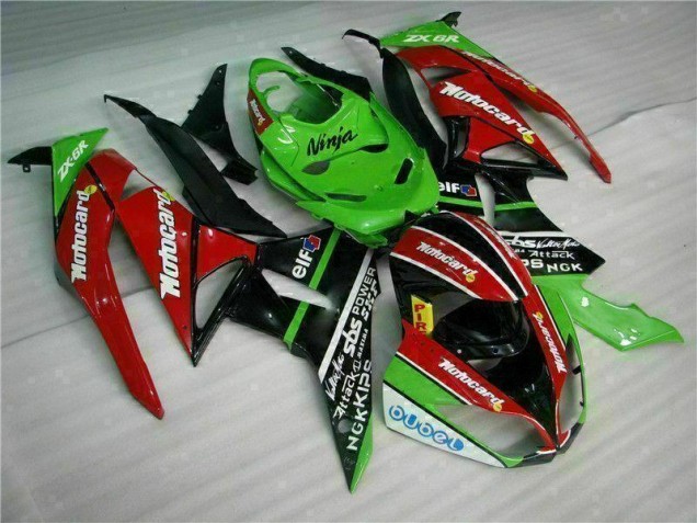 Carenados Moto ZX6R 09-12 - Negro Rojo Verde Motocard Carenados Moto ZX6R 09-12 - Negro Rojo Verde Motocard