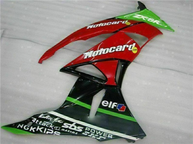 Carenados Moto ZX6R 09-12 - Negro Rojo Verde Motocard Carenados Moto ZX6R 09-12 - Negro Rojo Verde Motocard